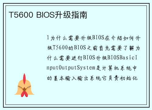 T5600 BIOS升级指南